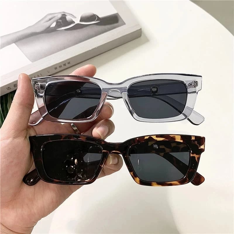 Lunettes de soleil rectangulaires vintage pour femmes, lunettes de soleil à points rétro pour femmes, lunettes de conducteur œil de chat, marque de créateur, nouveau