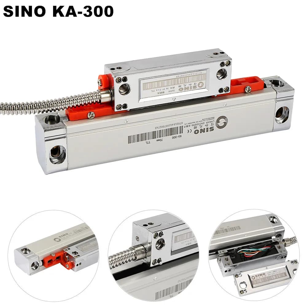 Règle optique de réseau de SINO chaud KA-300 320mm 370mm 420mm 470mm 520mm agre300 5um 5V TTL DRO échelle linéaire pour tourner le fraisage de tour