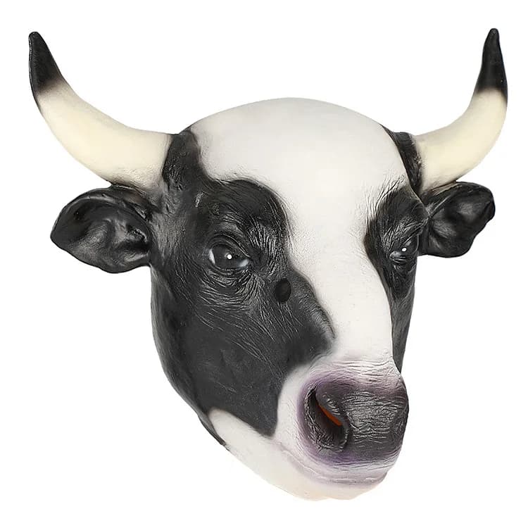 Masque de Vache Blanc Noir pour Halloween, Mignon, Amusant, Animal, Dessin Animé, ix, Déguisement, Zoo, Jungle, Décoration Cosplay, Nouveau