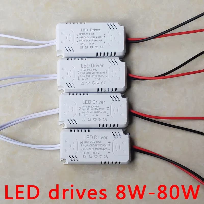 Carte de pilote LED 300mA 8-24W 20-36W 30-50W 36-60W 70W 60-80W, unité d'alimentation LED, transformateurs d'éclairage pour pilote de lumière LED