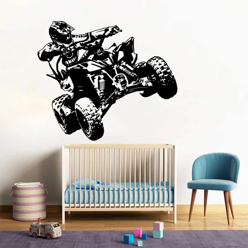 Extreme Atv Quad Rider quatre roues moto autocollant mural homme grotte chambre 4x4 roues course tout-terrain Mororbike autocollant mural