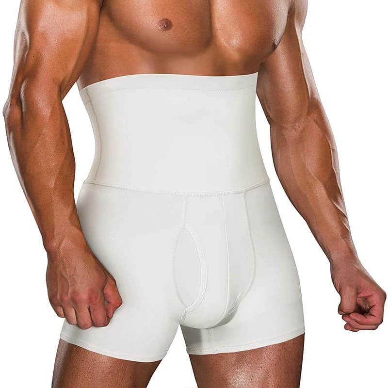 Short de contrôle du ventre pour hommes, taille haute, sous-vêtements amincissants, modelant le corps, ceinture abdominale invisible, Boxer, culotte de contrôle de l'abdomen