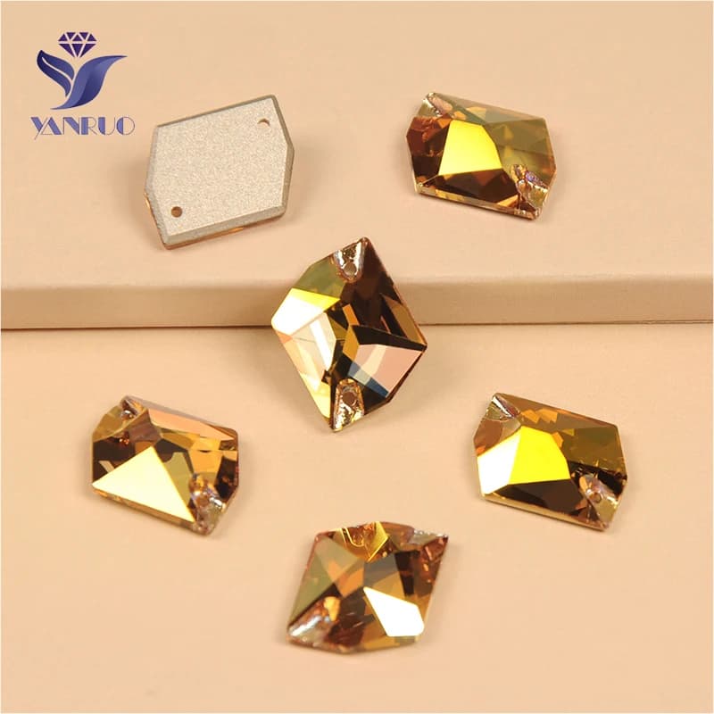 YANRUO 3265 toutes tailles soleil métallique cosmique dos plat paillettes cristaux coudre sur pierres Strass or Strass pour robes