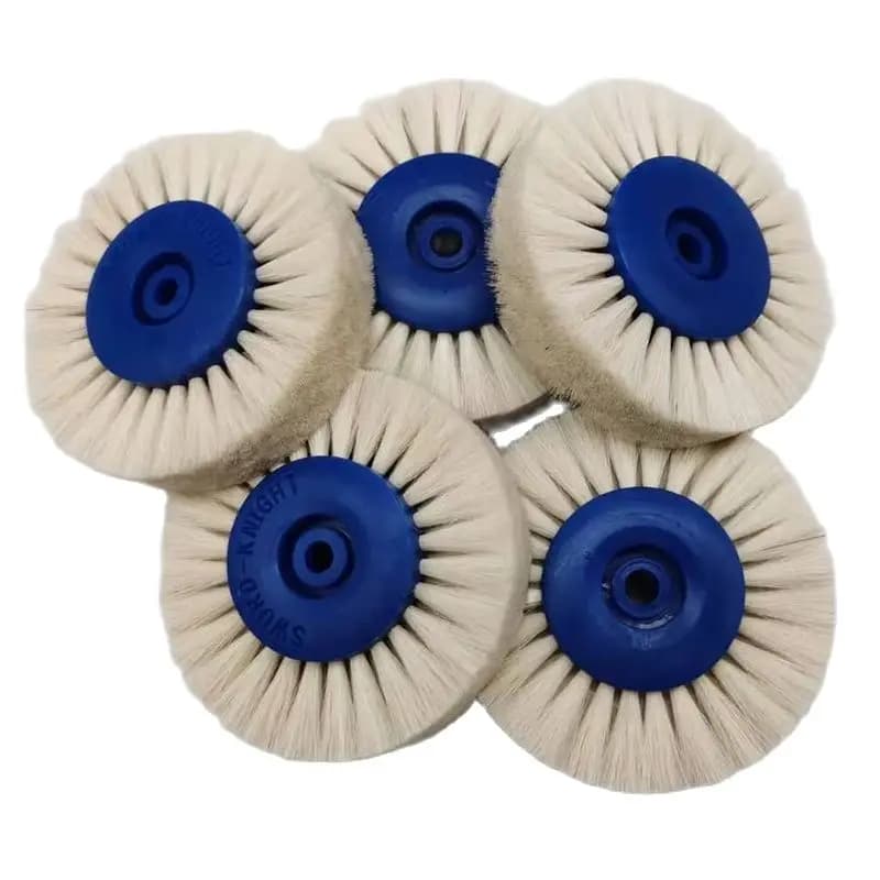 5 pièces outils de laboratoire dentaire matériaux loquet brosse de polissage roue rotative laine chèvre coton noir Buff dentisterie Odontologia