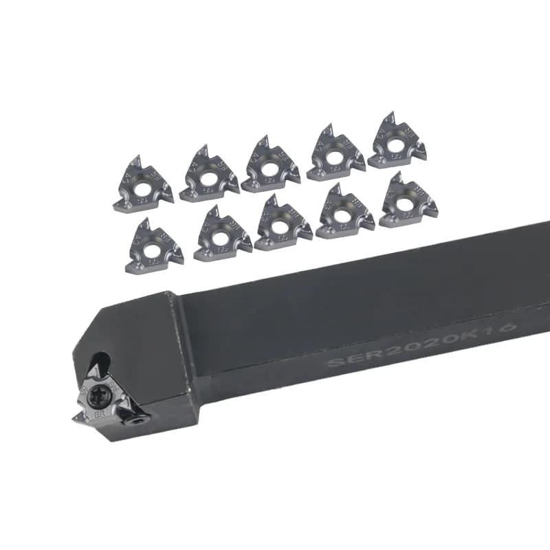 Porte-outil de tour SER1212H16 SER1616H16 SER2020K16 SER2525M16 SER3232P16 outil de tournage CNC 10 pièces 16ER AG55 AG60 1.0-2.5 insert fileté en carbure insert fileté outils tour a metaux porte