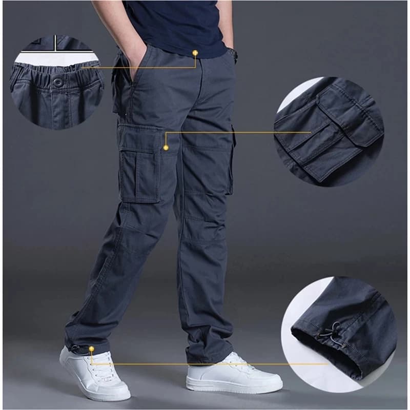 Printemps automne hommes Cargo pantalon hommes décontracté Multi poches militaire grande taille pantalon tactique hommes vêtements d'extérieur pantalons d'hiver droits