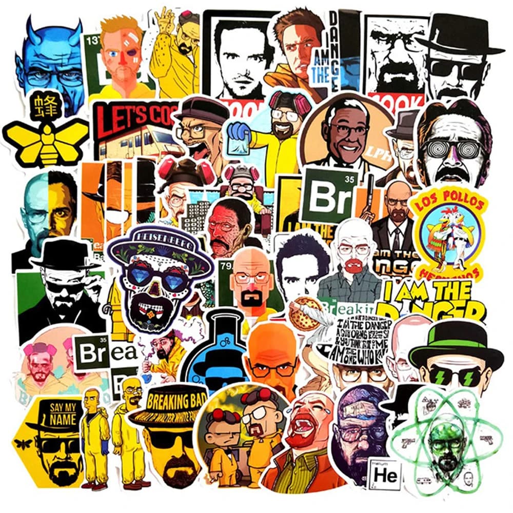 10/30/50PCS émission de télévision Breaking Bad autocollants bricolage planche à roulettes valise congélateur Graffiti bagages moto classique jouet Cool autocollants