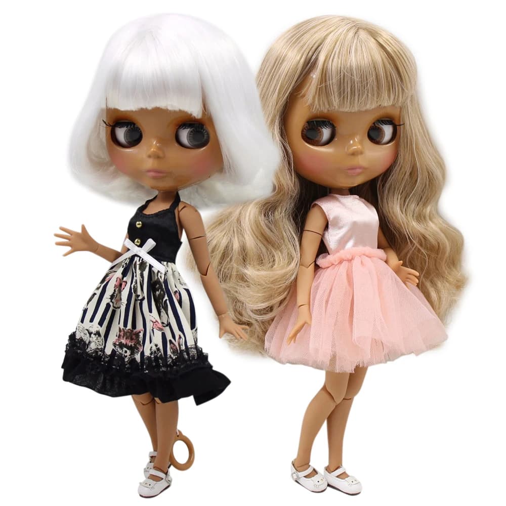 ICY DBS blyth – poupée à peau bronzée, corps articulé, peau foncée, visage brillant, taille 30cm, poupée nue, jouet pour filles, cadeau