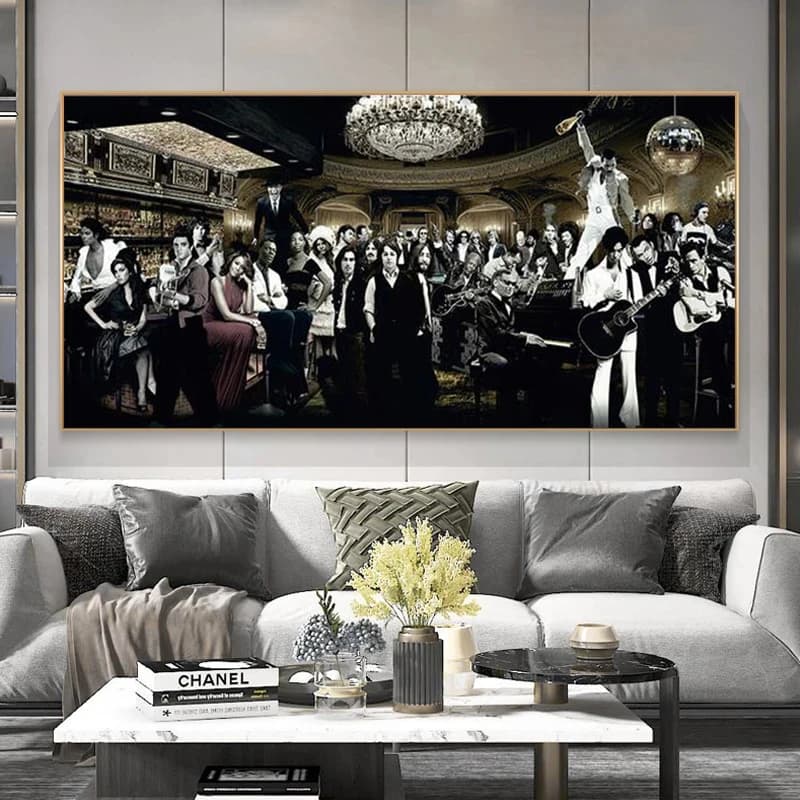 Toile de peinture à l'huile de chanteur de musique, grand salon, affiches d'art murales et imprimés pour chambre à coucher, décoration de maison sans cadre
