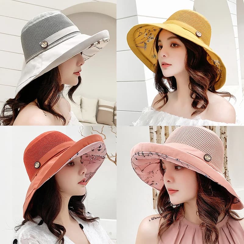 Chapeau de protection pour femme, pare-soleil, chapeau de plage respirant, pare-soleil, mode ander, chapeau de bain, chapeau d'été, K116, E27