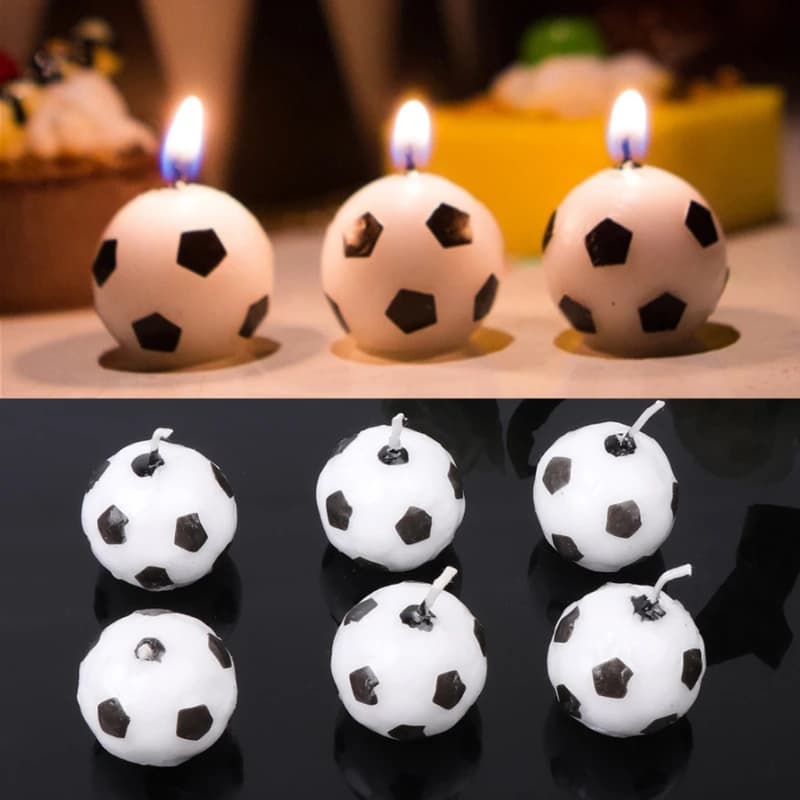 Bougies ballon Football 6 pièces pour fête d'anniversaire, décoration gâteaux pour enfants, livraison directe