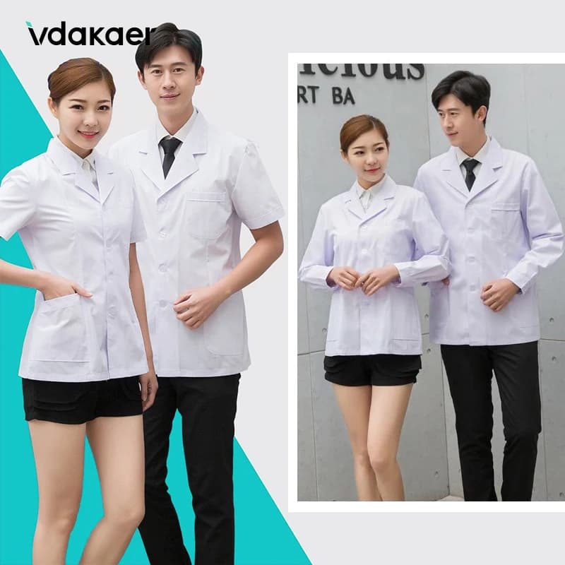 Uniformes mi-longs, manteaux de médecin, uniformes médicaux de dentiste pour hommes ou femmes, vêtements de travail d'infirmière, robe de protection de laboratoire et de pharmacie