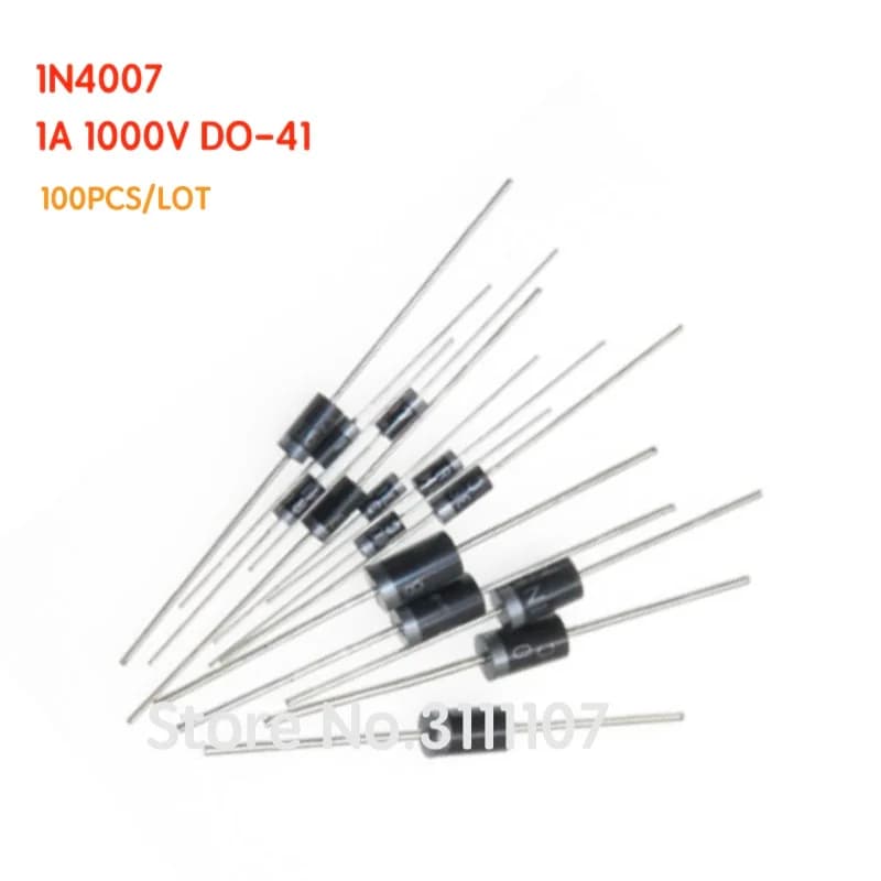 Diode redresseur, nouveauté et haute qualité, IN4007 DIP 100, 1A, 1000V, 4007 DO-41, 100% pièces/lot