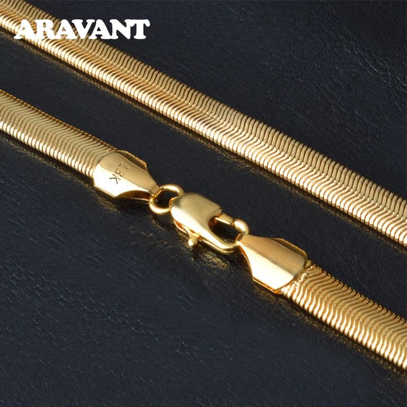 Aravant 925 argent 18K or 6MM serpent chaîne collier pour hommes femmes bijoux de mode