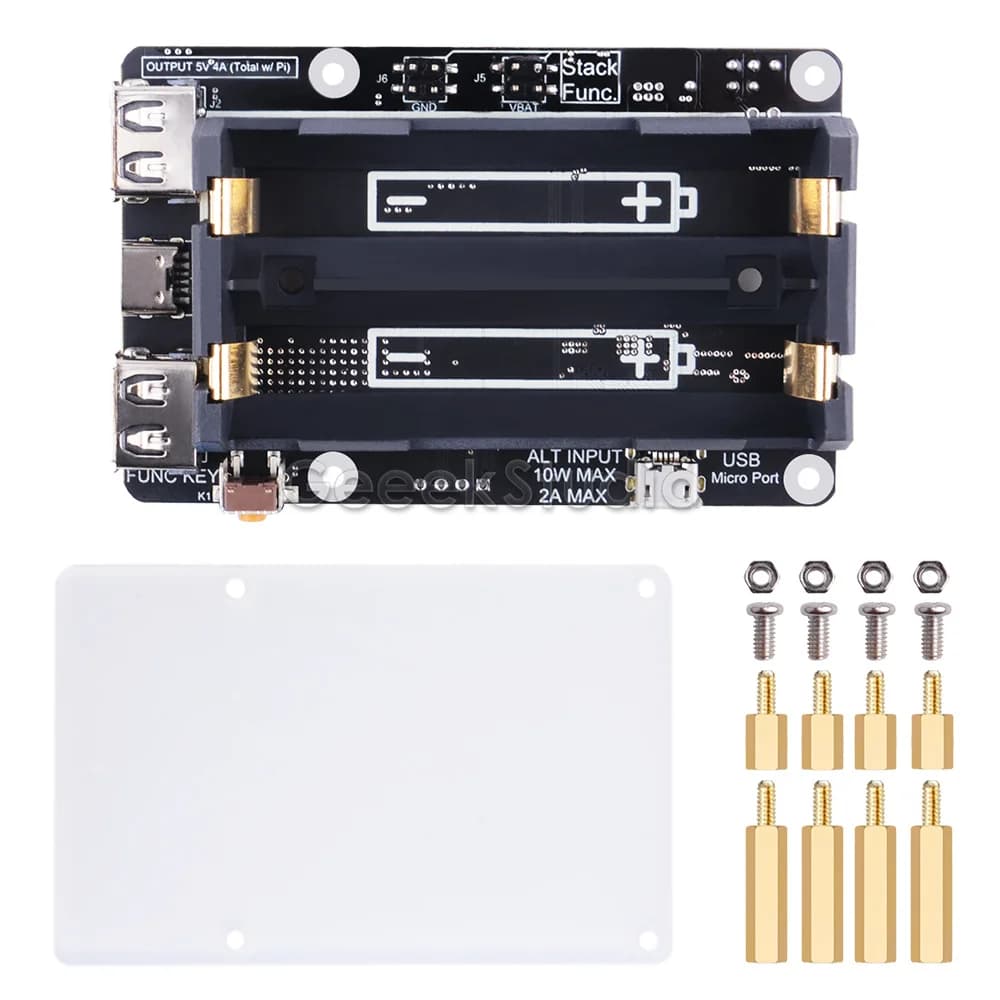 Firmware OTA à distance pour Raspberry Pi 5/4B/3B +/3B/2B/B +/B/A +/A, UPS Plus, avec arrêt automatique, RTC, 2: omètre, alimentation