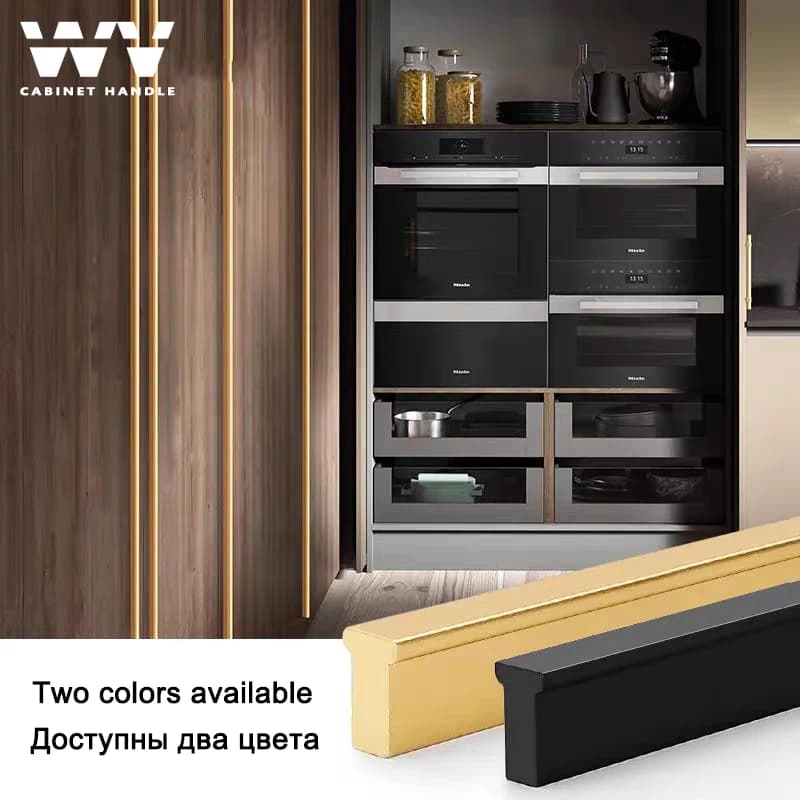 WV Long Cabinet Foy Aluminium T Bar, Brossé Or, Meubles, Cuisine, Chi Board, Poignées, MELKnobs, PenHardware, 1200mm, 287