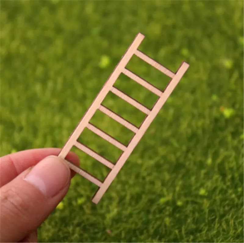 Mini échelle en bois, 1 pièce, escalier de supermarché, escalier, modèle de petite Figurine, artisanat d'ornement, Miniatures pour la maison, bricolage
