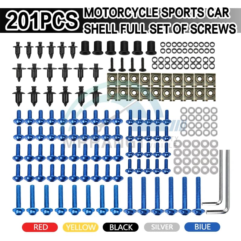 Kit d'écrous de boulons de carénage de moto, 216 pièces, Clips de fixation de corps, écrous de voiture pour YAMAHA TMAX 500 530 MT07 MT09 FZ1 FZ6 R1 R6 R15