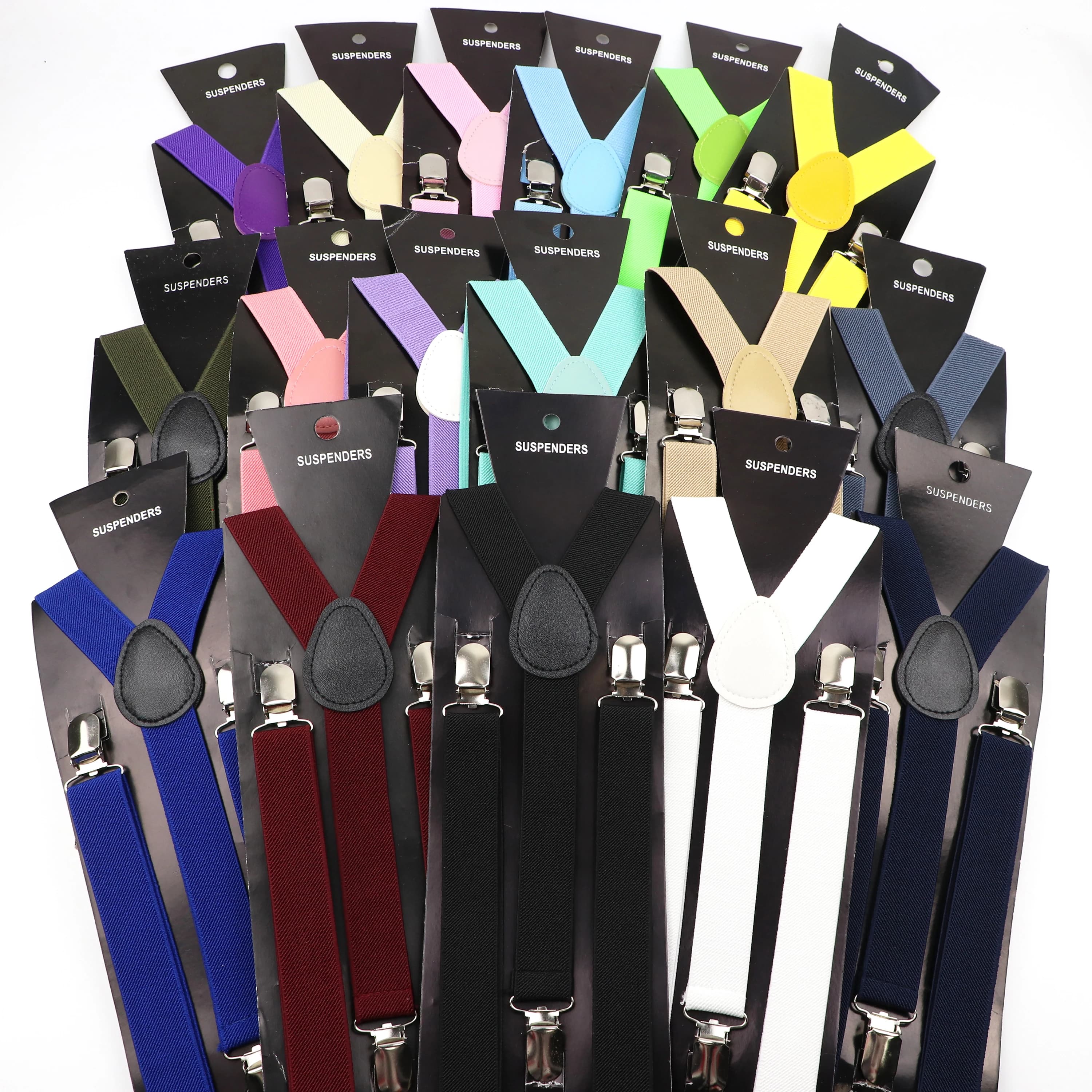 Bretelles élastiques en cuir pour hommes et femmes, couleur unie, bretelles réglables classiques pour chemise, pantalon, jupes, accessoires de mariage, offre spéciale