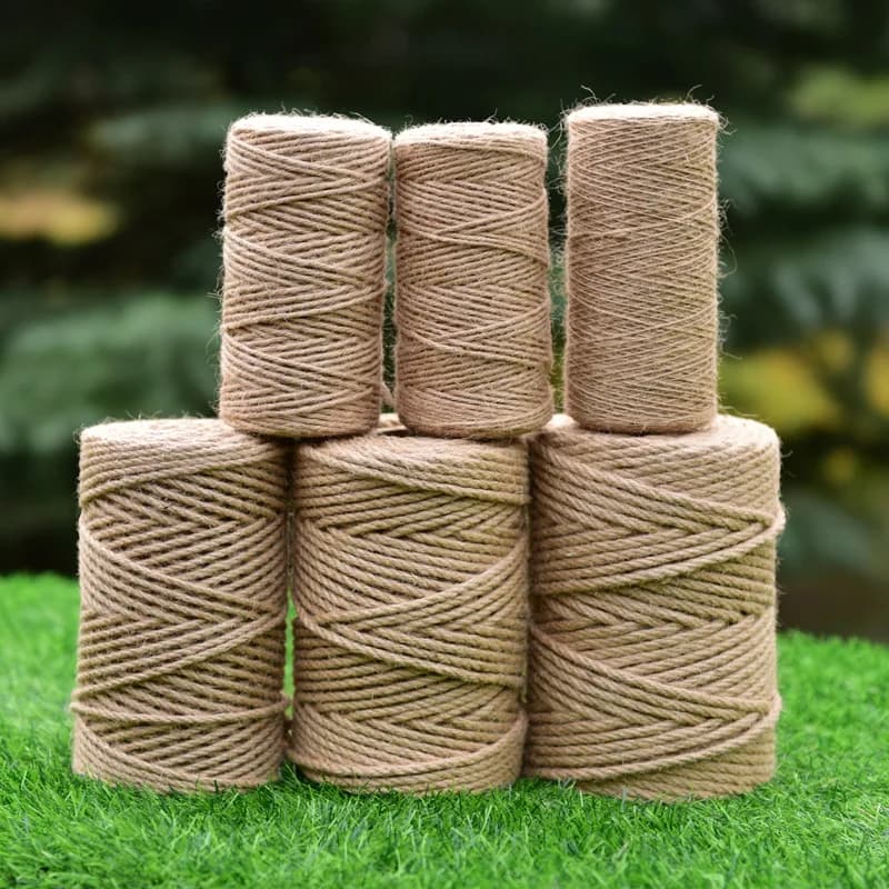 1 rouleau 25/50/100/200m corde de chanvre en Jute naturel décoration de la maison Style rétro bricolage artisanat cordon corde décorative 1-14mm de diamètre fait à la main
