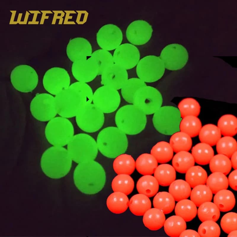 Wifreo-Perles de pêche rondes et brillantes en plastique, lot de 100 pièces, matériel de leurre de 3mm à 12mm