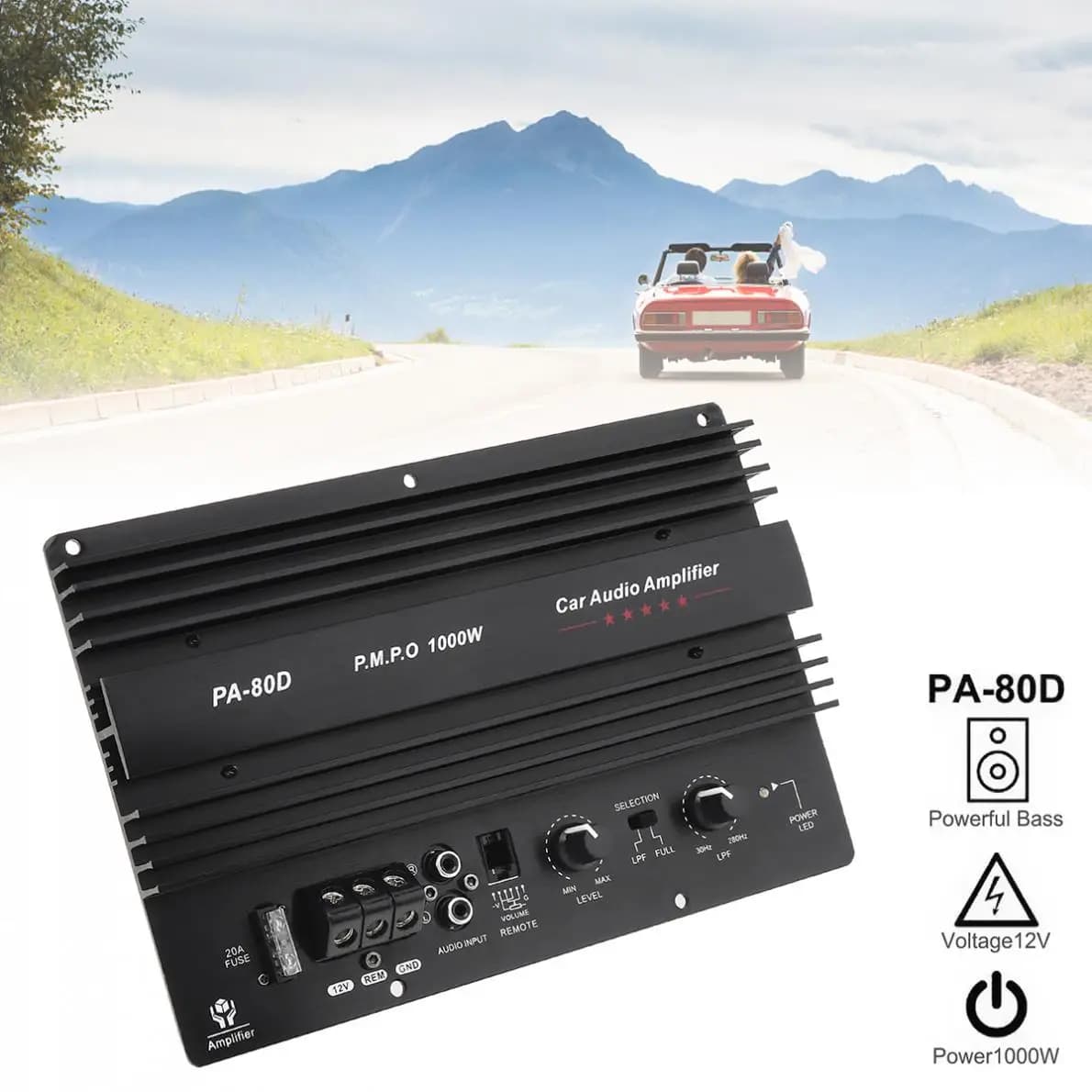 Amplificateur de son universel pour voiture, carte d'amplificateur de caisson de basses, haute puissance, basse injuste, lecteur de voiture, 12V, 1000W