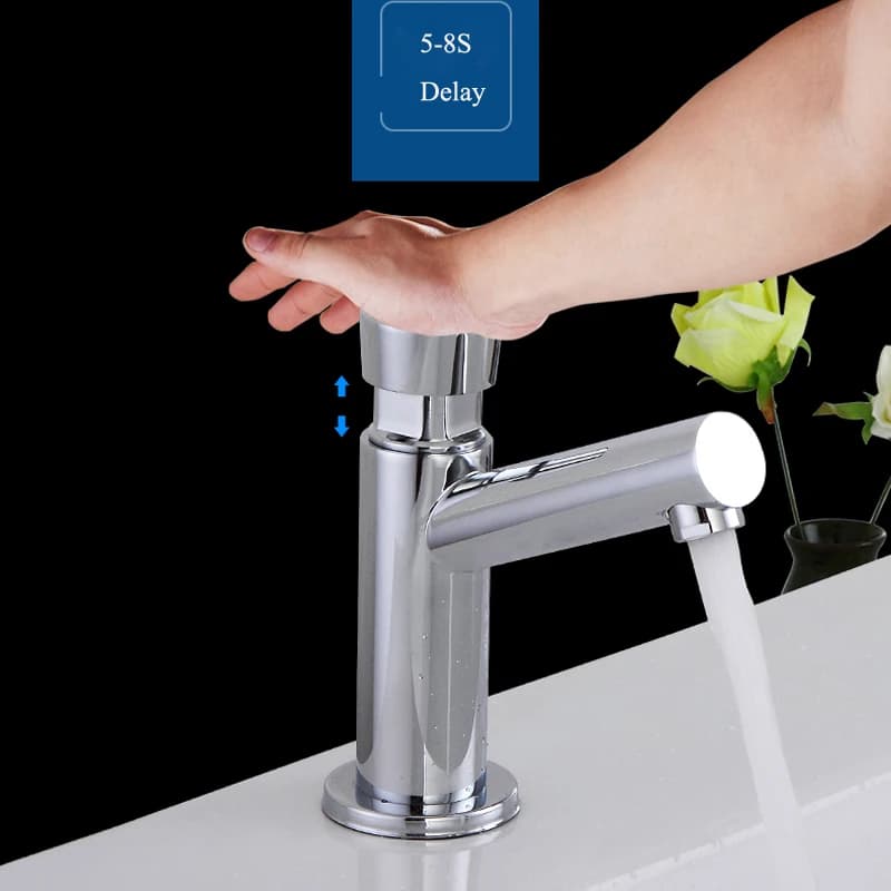 HOBasin-Robinet à Pression Tactile pour Lavabo, Accessoire à Fermeture existent, Eau Froide, Toilette, Retardement F/05