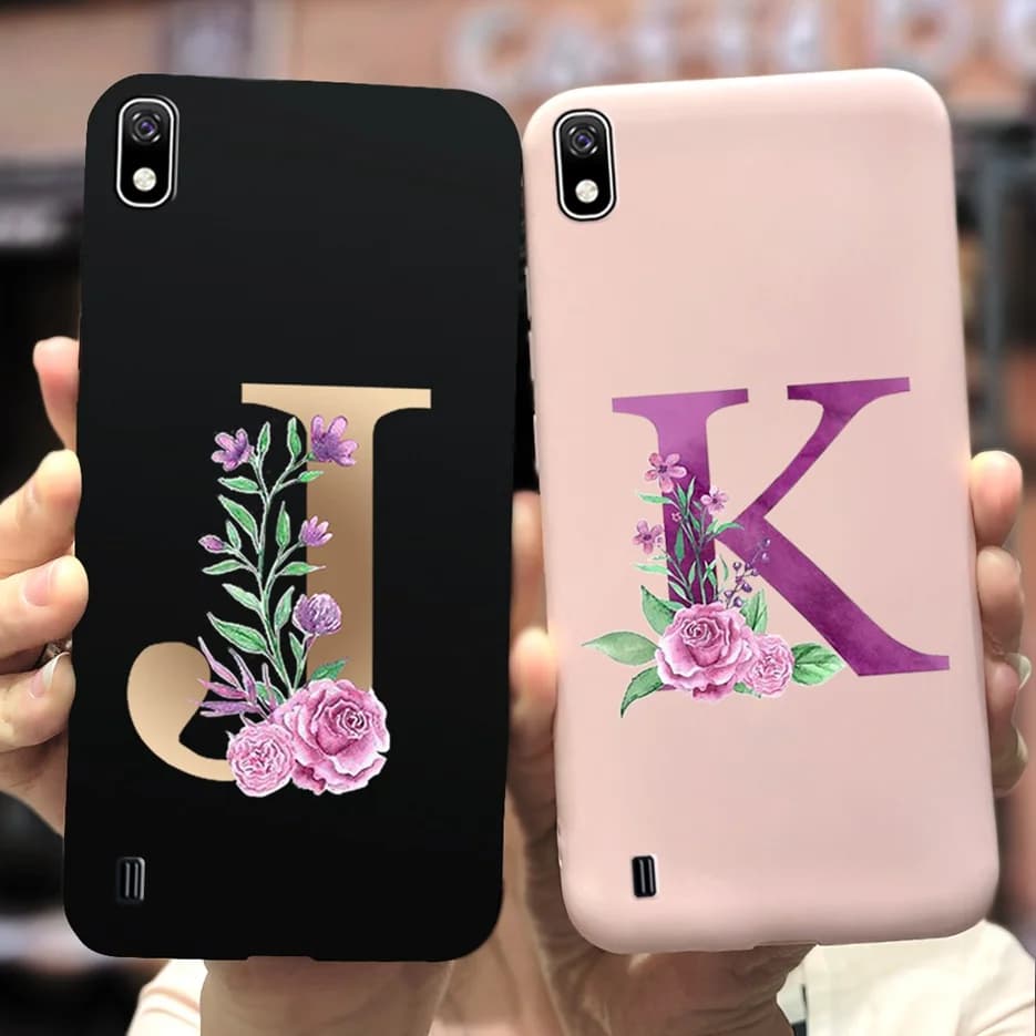 Coques de téléphone en silicone souple pour Samsung Galaxy A10, coque arrière ASpringF, pare-chocs complet en effet, lettres mignonnes, 6.2