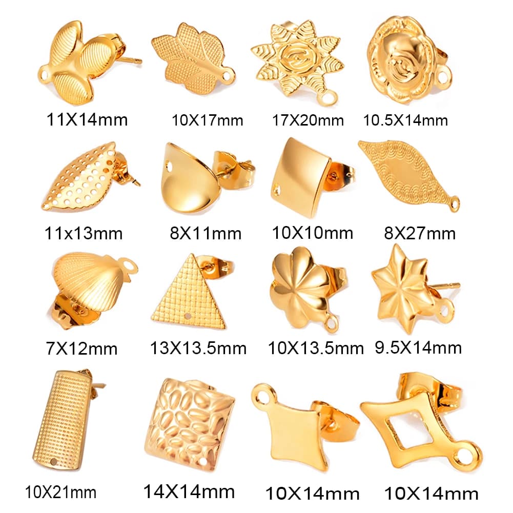 Boucles d'Oreilles Géométriques Rondes en Acier Inoxydable, 20 Pièces, Accessoires, Connecteurs de Base, DIY