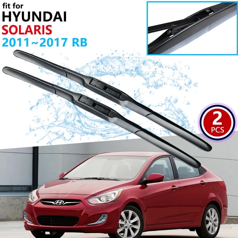 Balai d'essuie-glace pour Hyundai Solaris Accent 2011 ~ 2017 RB, accessoires de voiture, Type de crochet j 2012 2013 2014 2015 2016