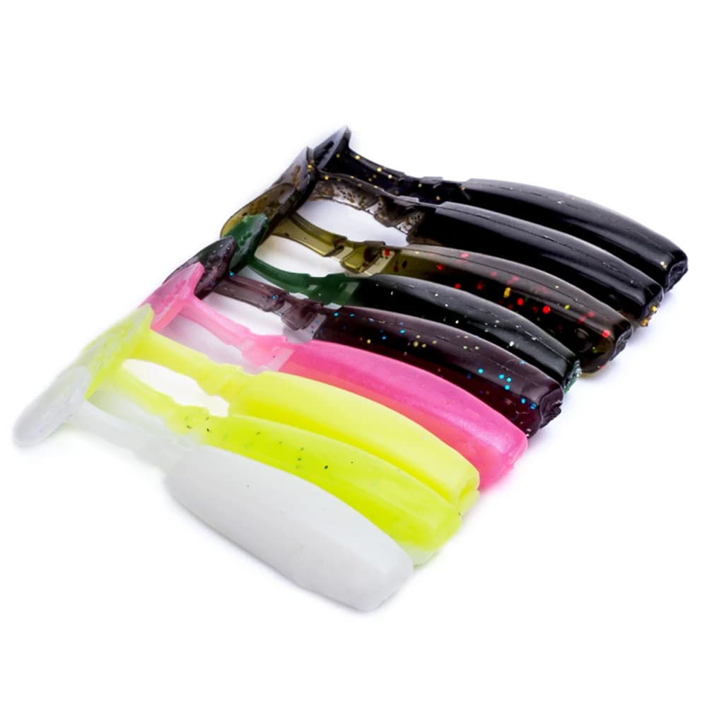Hanlin-Leurre coulant en silicone souple avec queue en T, appât Élidéal pour la pêche au brochet ou au bar, 55mm, 2.5g, 10/20 pièces