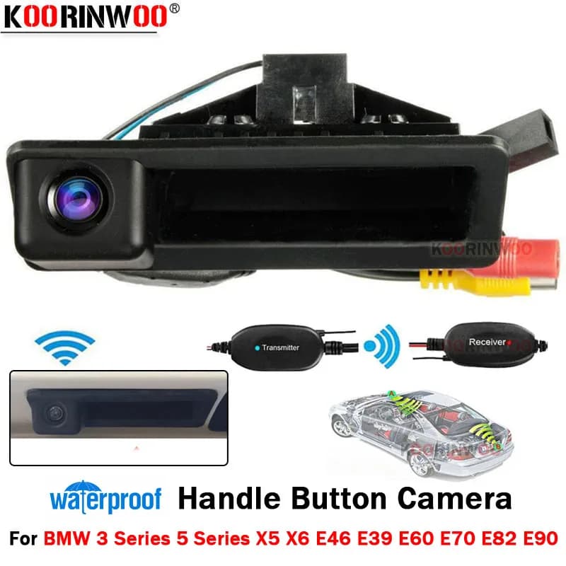 Caméra de recul pour voiture, bouton de commande, grand angle, pour BMW série 3, 5, X5, X1, X6, E39, E46, E53, E82, E84, E88, E90, E91, E92, E93, E60