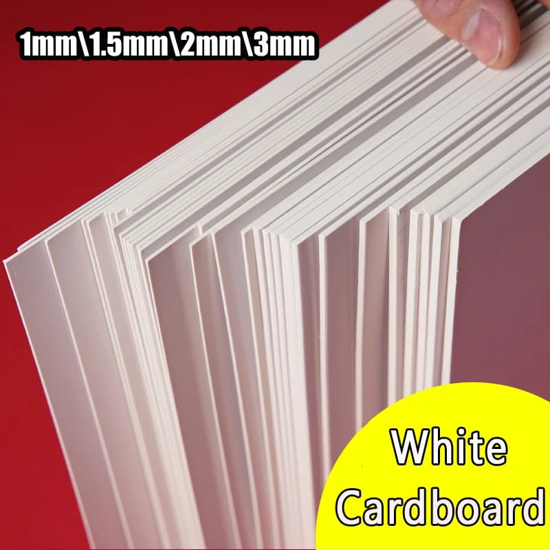 Papier kraft épais blanc pour bricolage, carte artisanale, papier artisanal exécutif, carton optique, carton, carton d'aggloméré, carton humide, A4, A3, 1mm, 2mm, 3mm