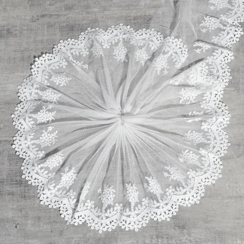 Accessoires de vêtements en dentelle brodée, maille Polyester soie 3 Yards, bricolage fait à la main, accessoires de couvre-chef de mariage, tissu en dentelle