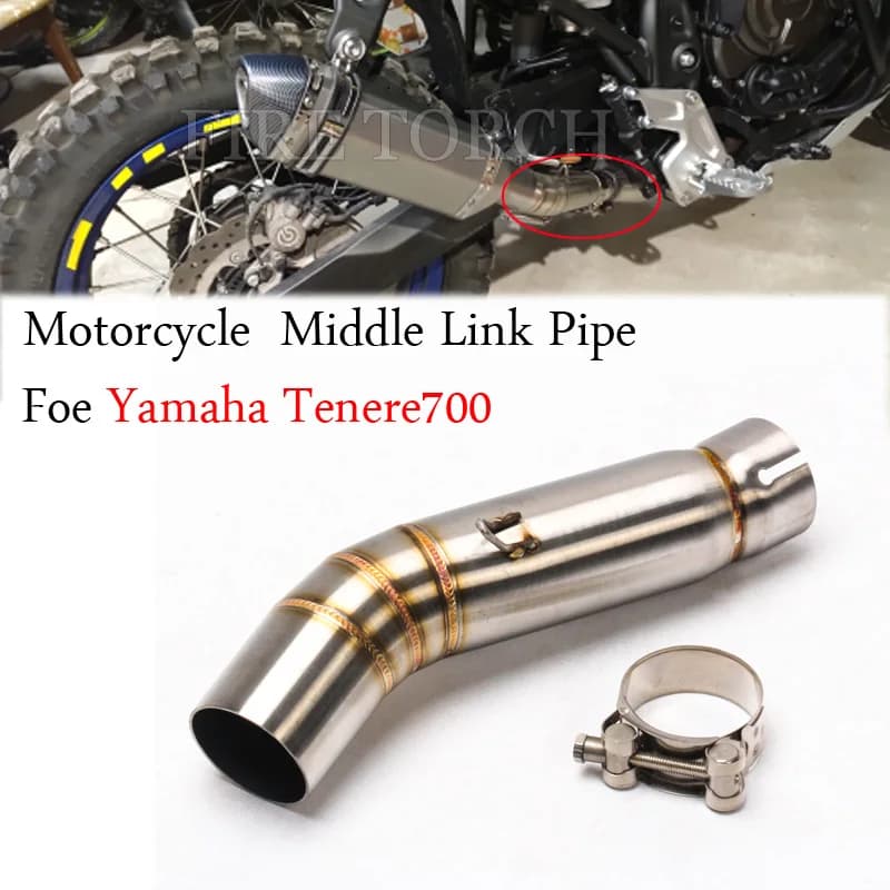 Sans lacet pour Yamaha Tenere700 Tenere 700 moto échappement silencieux évasion connexion en acier inoxydable tuyau de liaison intermédiaire