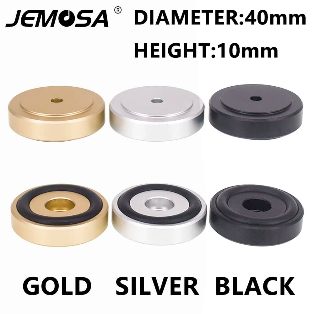 4 pièces 40*10mm amplificateur en aluminium pieds amortisseur amplificateur pieds en caoutchouc HIFI platine pieds haut-parleur Isolation pieds Pad