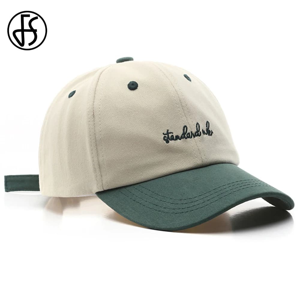 Casquettes de baseball FS élégantes, vertes et orange, avec lettres, pour hommes et femmes, casquette snapback en coton, casquette hip hop, streetwear, casquettes trucker, casquette masculine