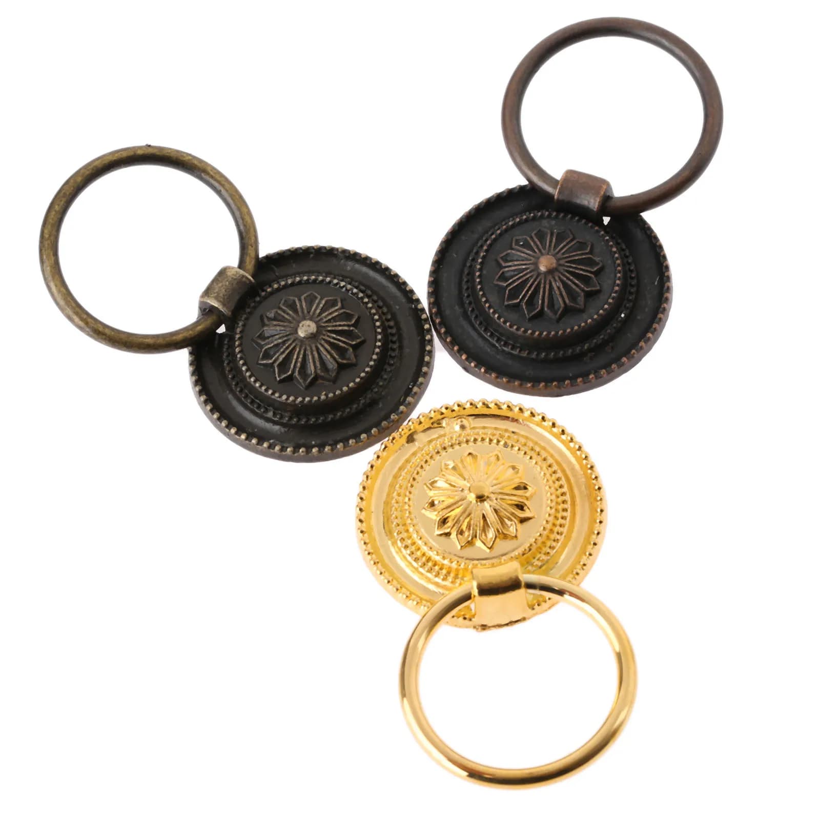 Lot de 2 poignées de tiroir vintage 30 mm, boutons de porte d'armoire, quincaillerie de porte en alliage de zinc pour la maison