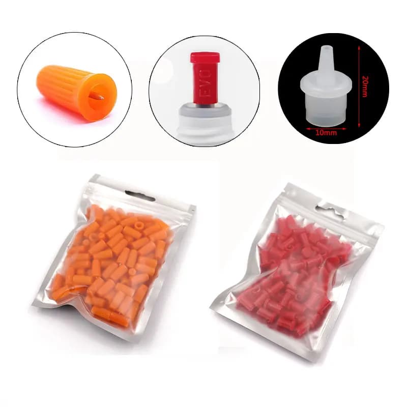 Bouchon de bouteille de colle pour Extensions de cils, aiguille de blocage pour tête de bouche, outil de maquillage Anti-blocage, 50/100 pièces