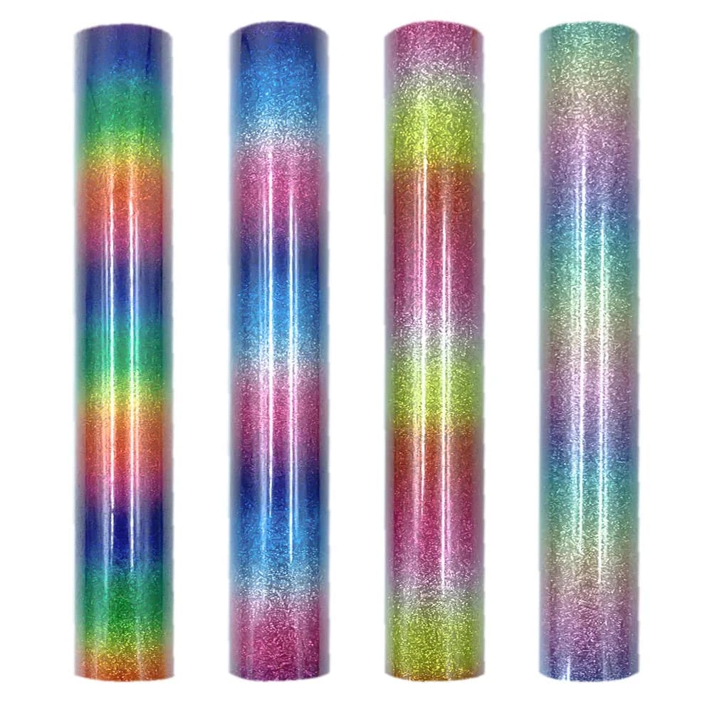 Rouleau de vinyle thermocollant arc-en-ciel pailleté, vinyle thermocollant HTV pour T-shirts, artisanat, cadeaux pour homme ou femme, bricolage