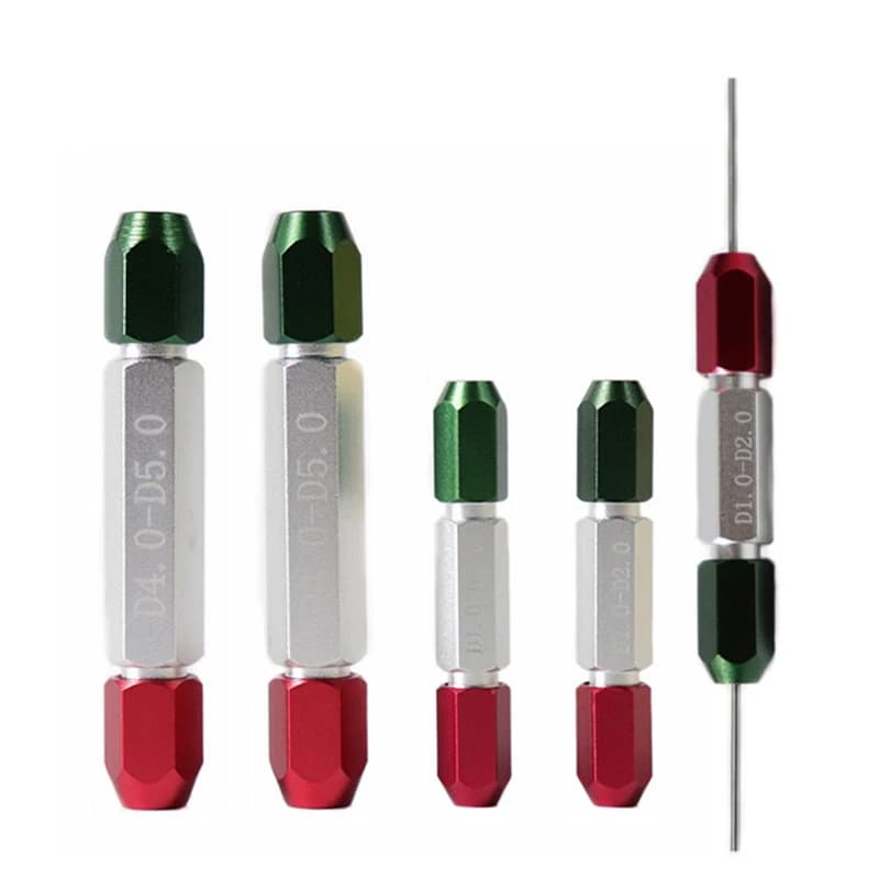 Support à pince CNC rouge et vert pour jauge d'aiguille, poignée à broche à Double tête, outil de mesure de jauge de prise Go-and-not-go