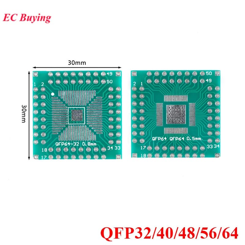 Adaptateur de carte de transfert QFP 32 40 48 56 64, 5 pièces, PCB Pinboard SMT SMD à DIP40 DIP32 DIP64 DIP Pin IC plaque de Test 0.5mm 0.8mm pas
