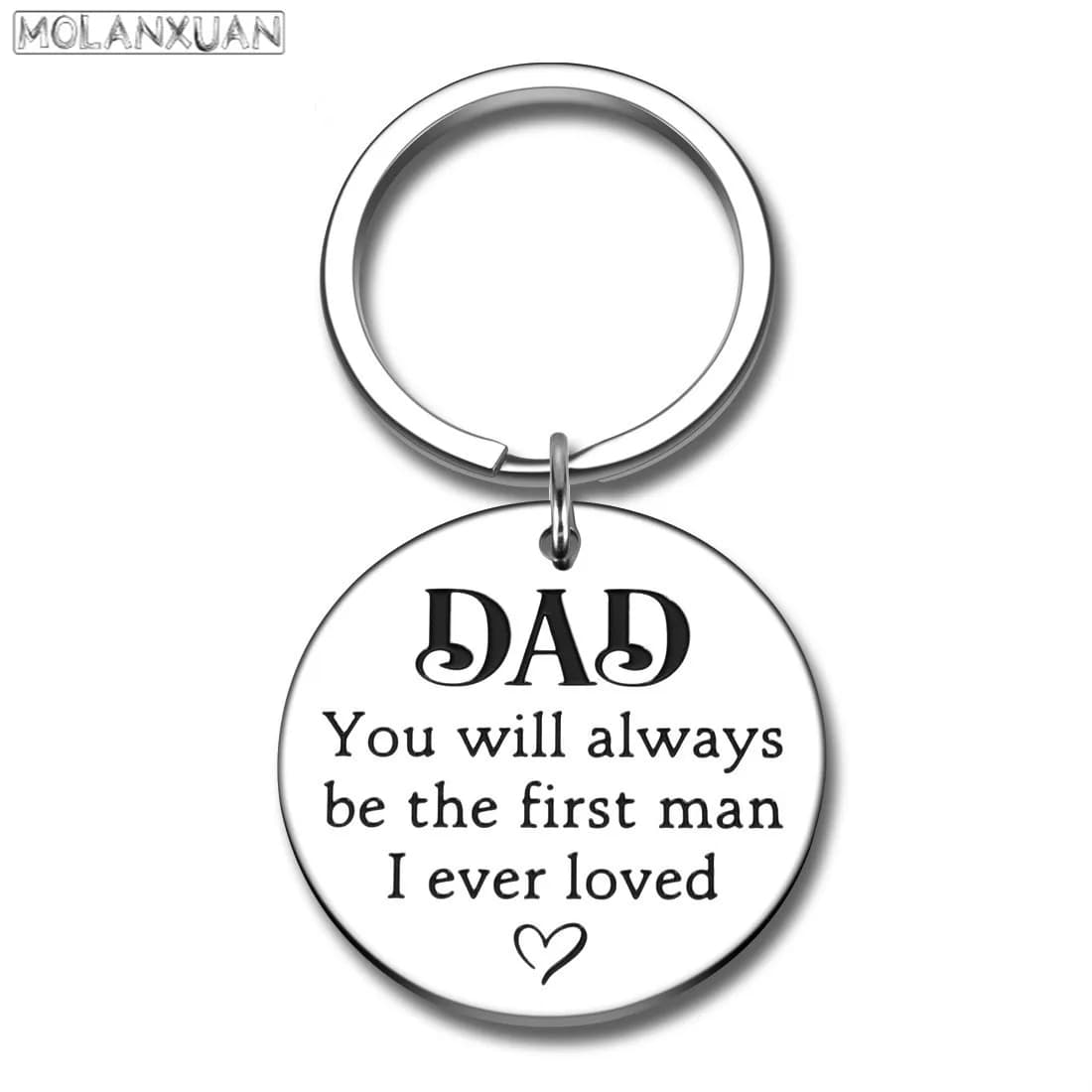 Porte-clés pour beau-père, cadeau de fête des pères, vous serez toujours le premier homme que j'ai jamais aimé, cadeaux de mariage pour père, nouveau papa