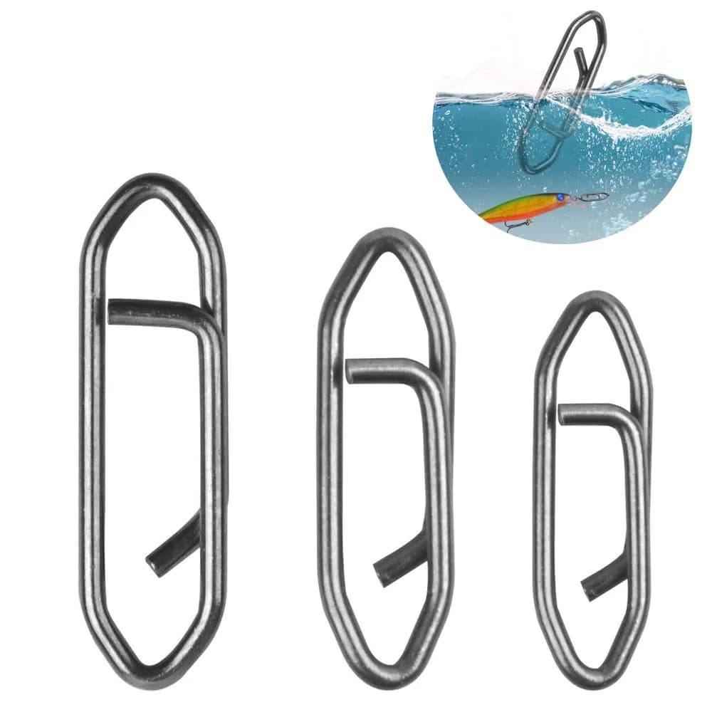 Clips de pêche rapides en acier inoxydable, 30 pièces, connecteur de pêche à pression 44-121lb, maillons de plomb à changement rapide, Clips pour matériel de pêche