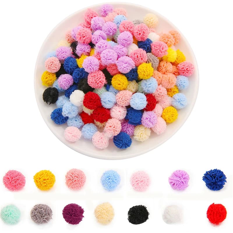 Pompons de fleurs élastiques en gaze bricolage, boule de dentelle coréenne, pendentif en maille en peluche artisanale pour épingles à cheveux, bijoux, accessoires exécutifs, 15mm, 30 pièces