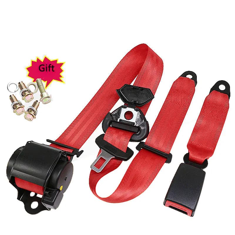 Sangle de sécurité rétractable à 3 points, verrouillage d'urgence, rouge, bleu, ceinture de sécurité pour voiture avec vis, 26700N