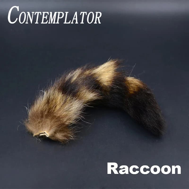 CONTEMPLATOR-Banderoles en fourrure moelleuse, queue de raton laveur américain, mouches de stade, poils de garde élaborées pour doublage Shriajfeelers, 1PC