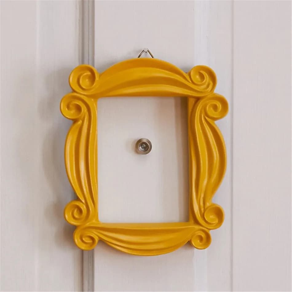 Cadre de porte en bois Monica fait à la main, série télévisée Friends, jaune, cadres photo Mon, rectangle, décoration d'intérieur à collectionner, cadeau de collection
