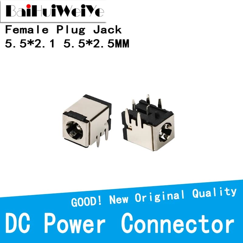 Prise de courant de charge CC à courant élevé, 5 pièces, DC-007B 5.5*2.1mm 5.5*2.5mm, prompt ket, cuivre pour ordinateur portable, prise de courant DC007B DCHousex