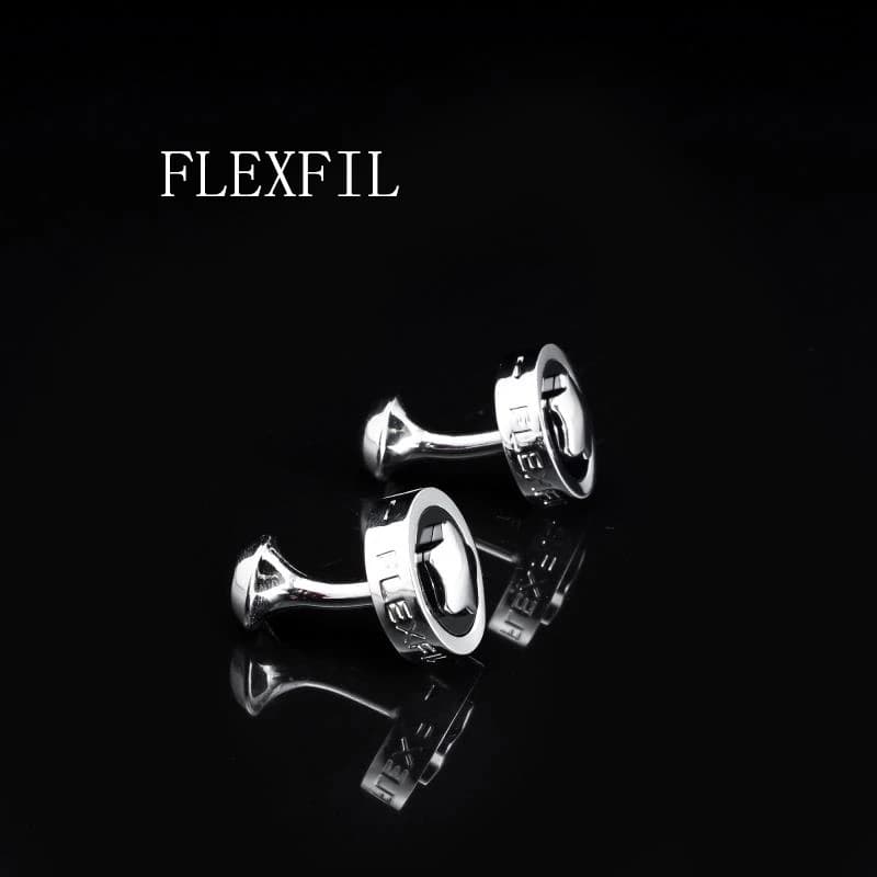 FLEXFIL Boutons de manchette de luxe pour hommes, boutons de manchette de marque, gemelos, boutons de manchette ronds de haute qualité pour mariage, bijoux abotoaduras